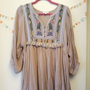 Umgee Boho Floral Tunic Dress